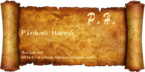 Pinkas Hannó névjegykártya